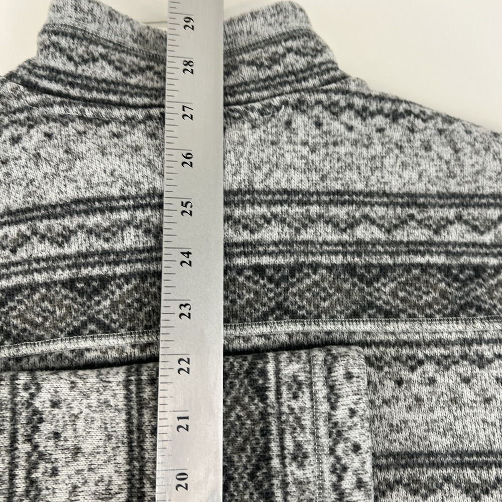 The North Face Pullover Mens Large Gray Stripe 1/4 Zip Fleece Fair Isle Hiking - Picture 14 of 16
